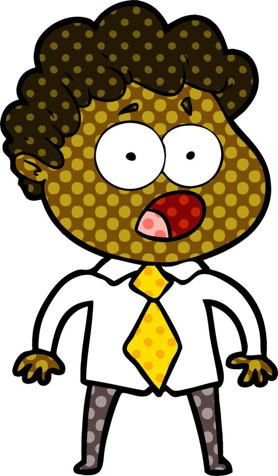 cartoon man gasping in surprise vector