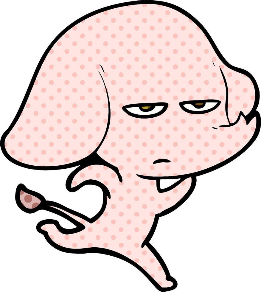 annoyed cartoon elephant vector