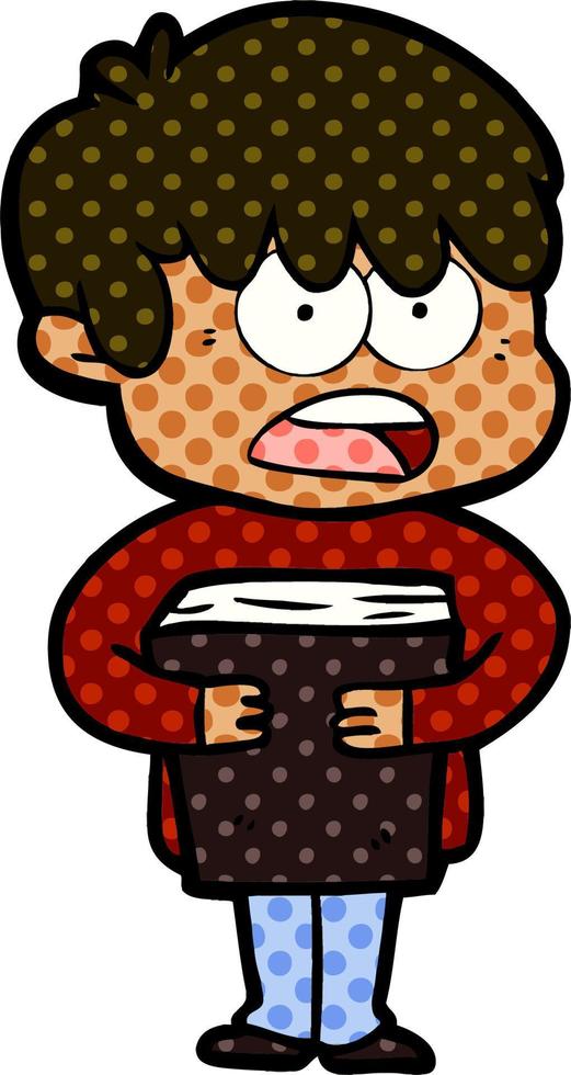 worried cartoon boy vector