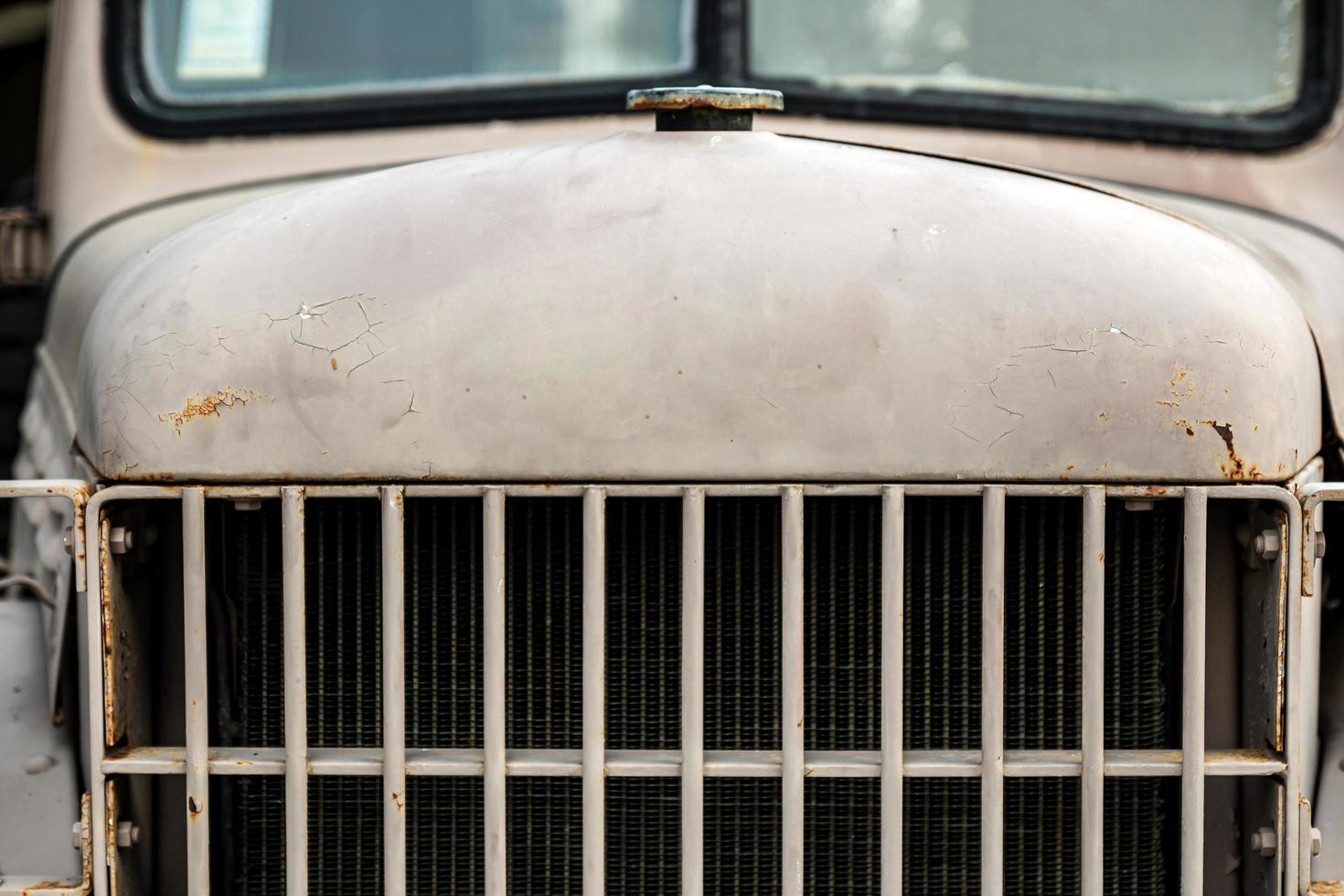 Vintage Dodge car Close-up photo of the front of the car Nakhon Pathom, Thailand-April 16, 2022