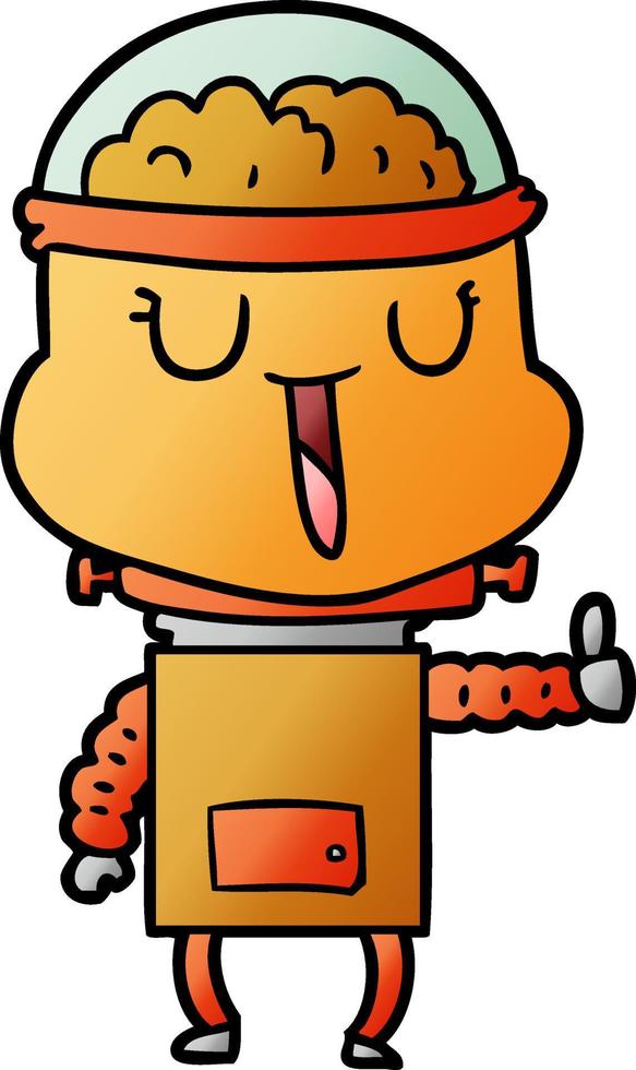 happy cartoon robot vector