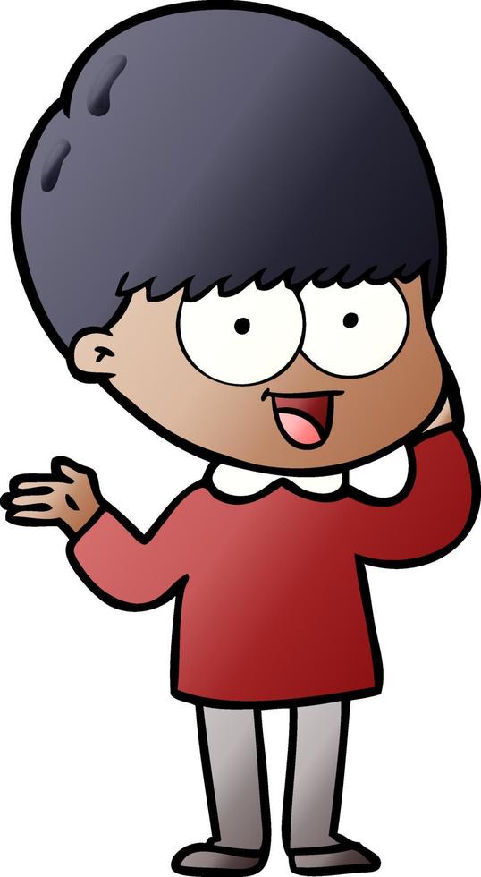 happy cartoon boy vector