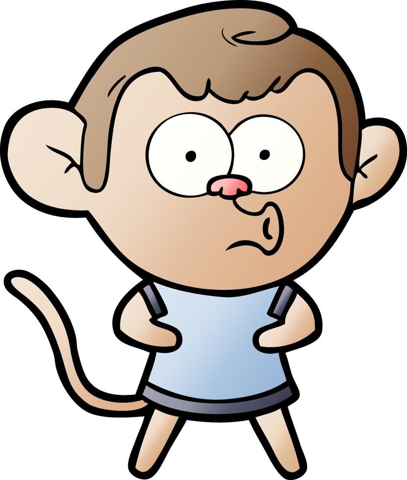 cartoon surprised monkey vector