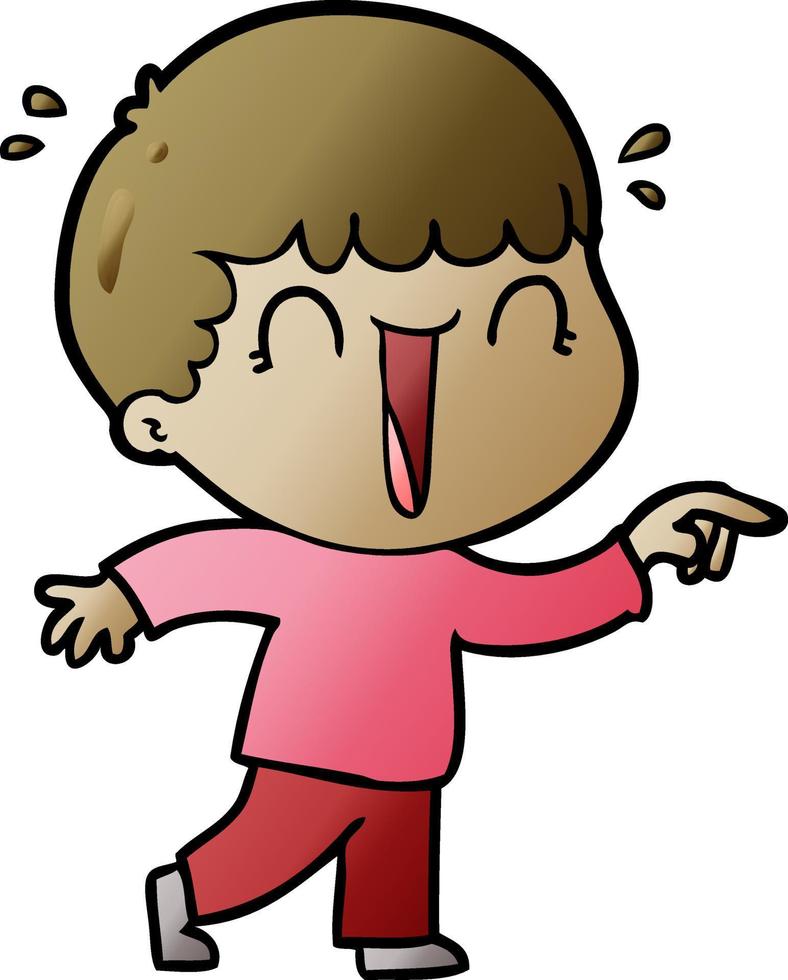laughing cartoon man pointing vector
