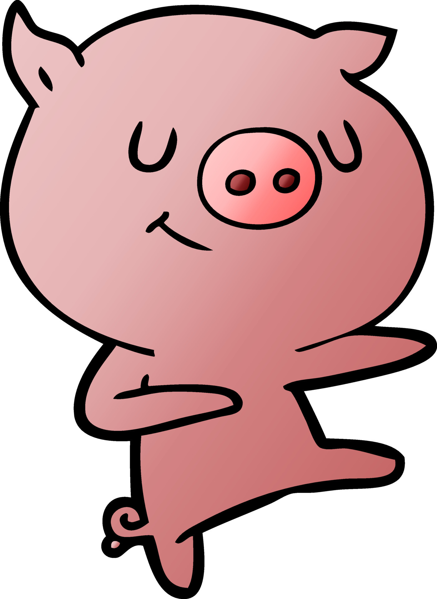 happy cartoon pig dancing 12448541 Vector Art at Vecteezy