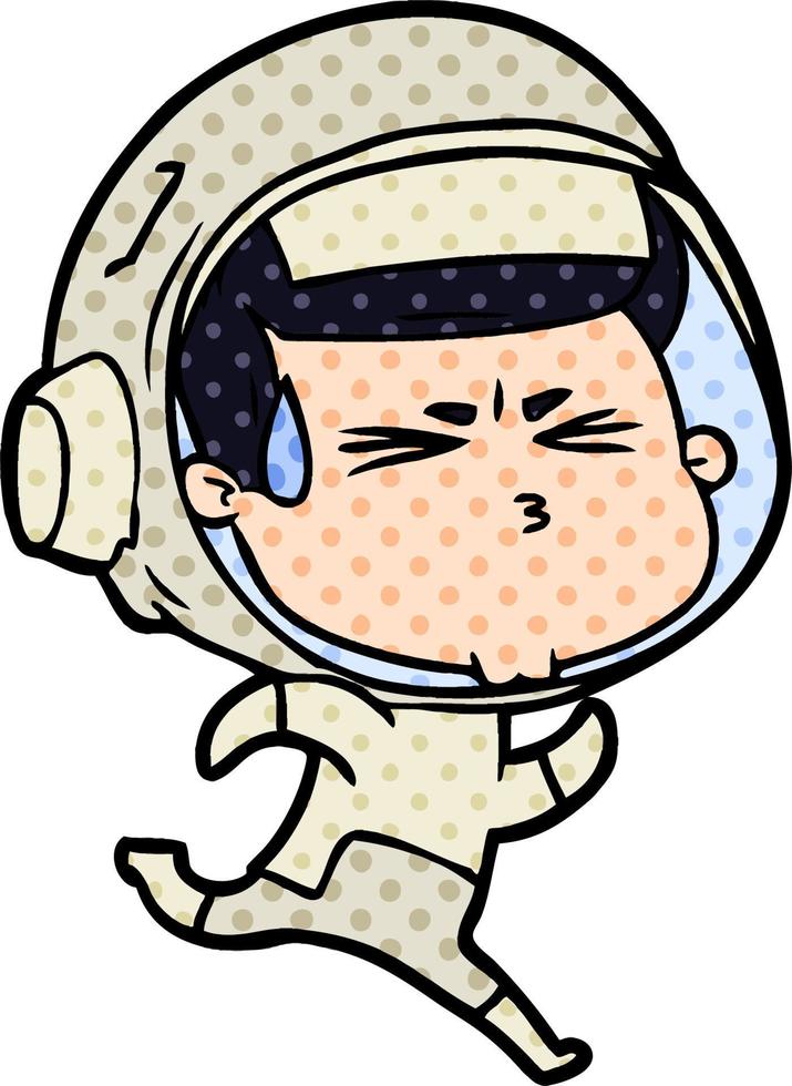 cartoon stressed astronaut vector