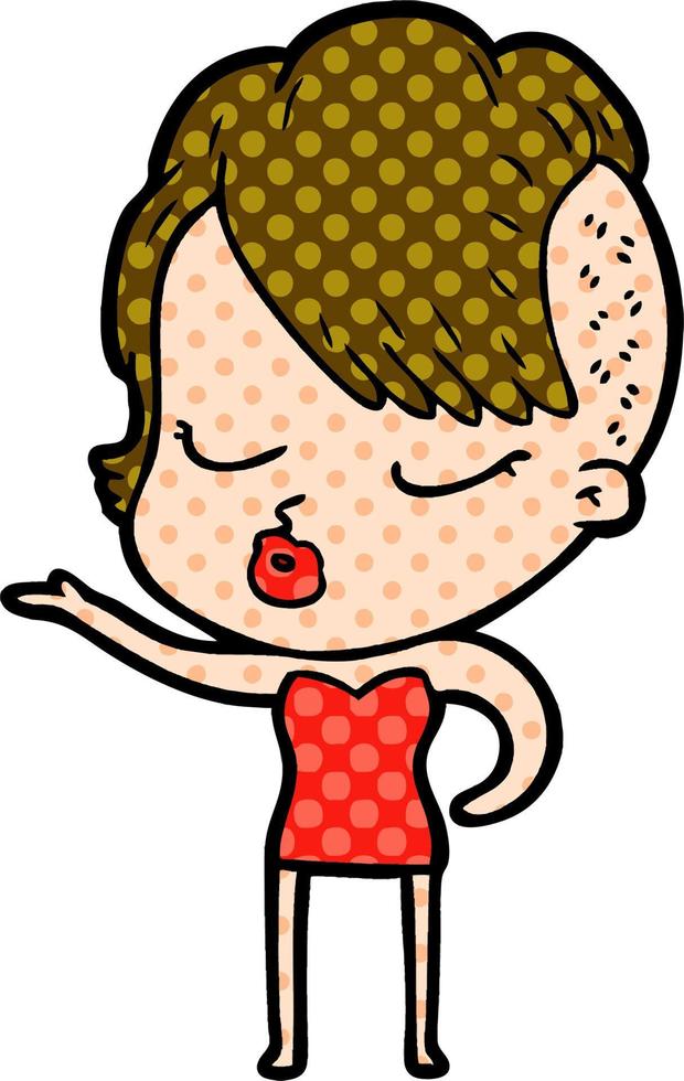 cartoon pretty hipster girl vector