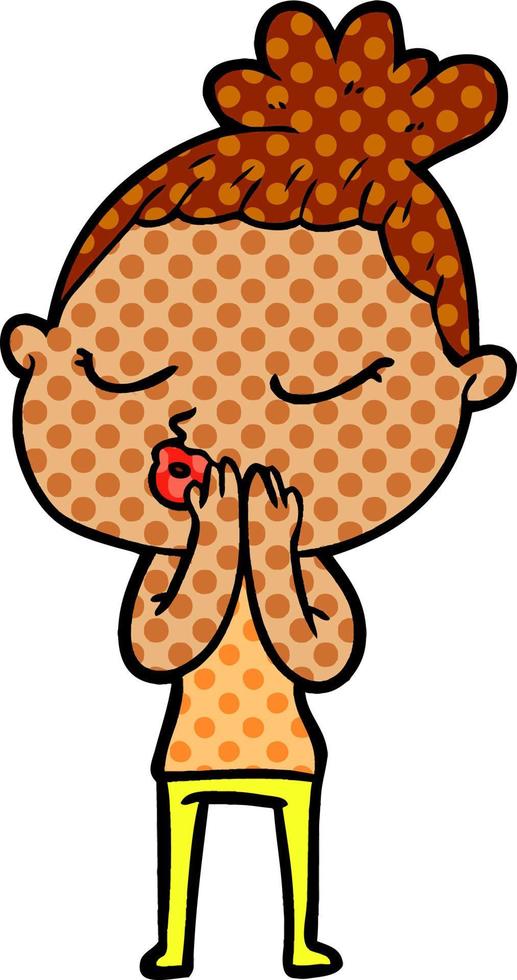 cartoon calm woman vector