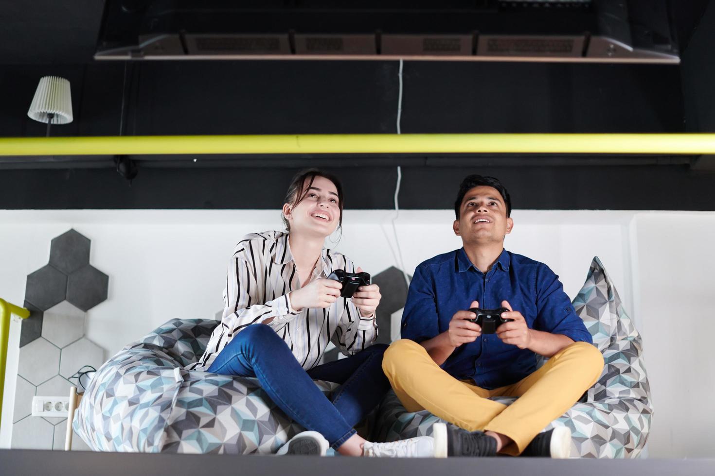 Workers Playing computer games photo