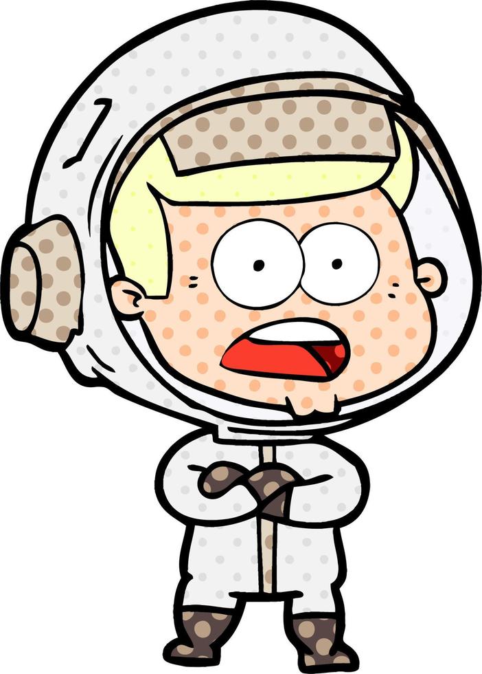 cartoon surprised astronaut vector