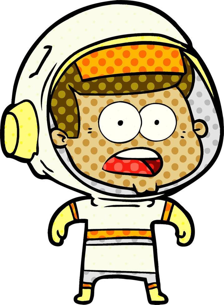 cartoon surprised astronaut vector