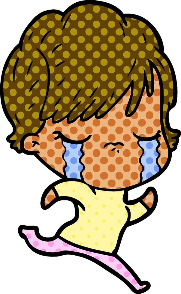 cartoon woman crying vector