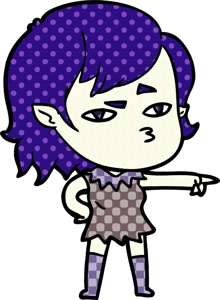 cartoon vampire girl vector