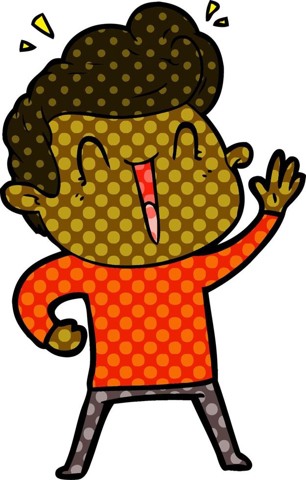 cartoon excited man vector