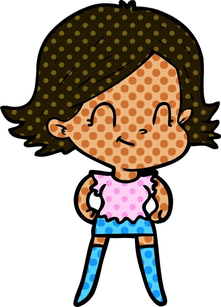 chica amigable de dibujos animados vector