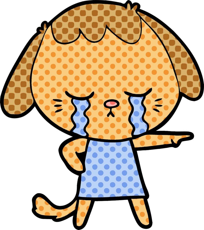 cartoon crying dog vector