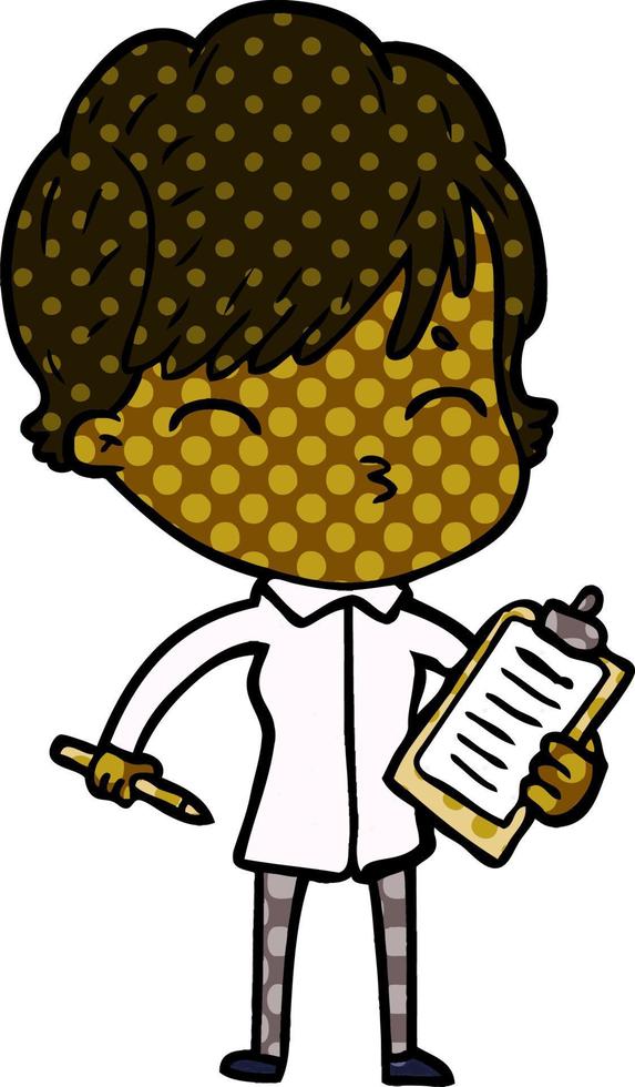 cartoon woman thinking vector