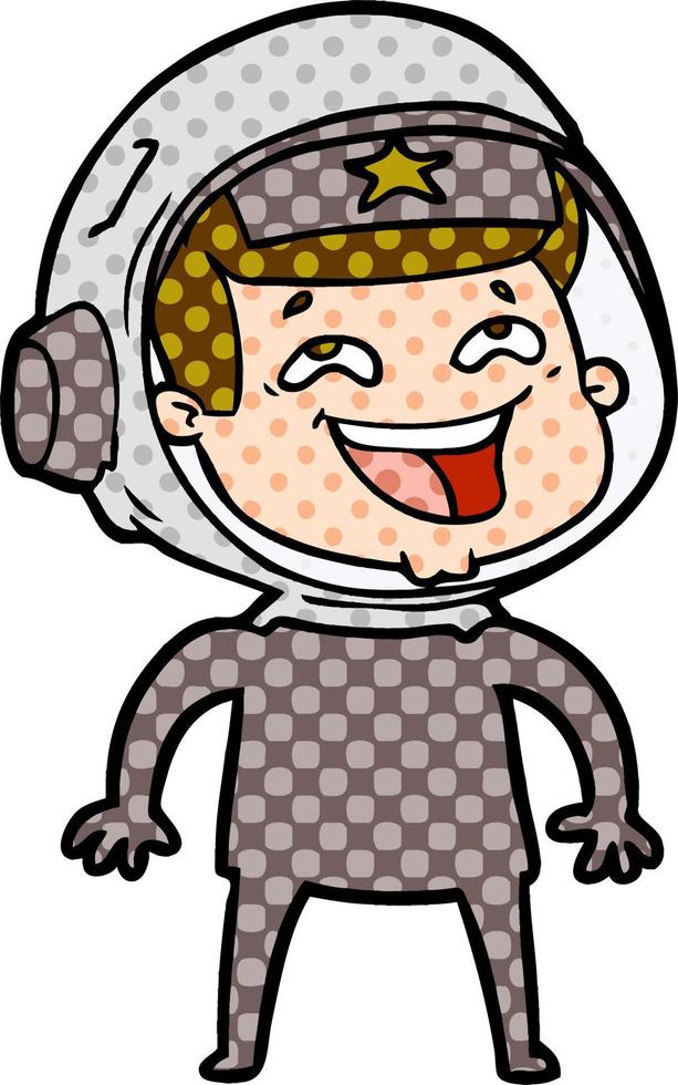 cartoon laughing astronaut vector