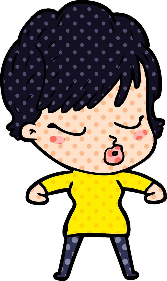 cartoon woman with eyes shut vector