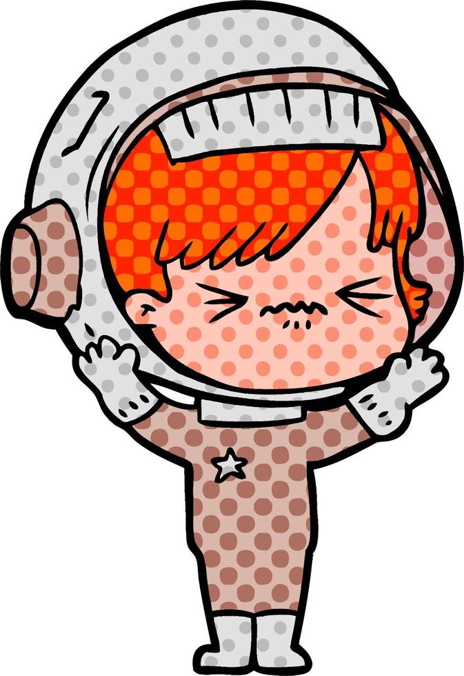 cartoon astronaut woman vector