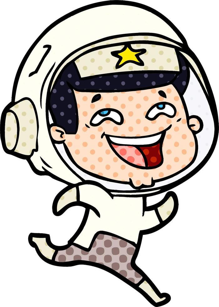 caricatura, reír, astronauta vector