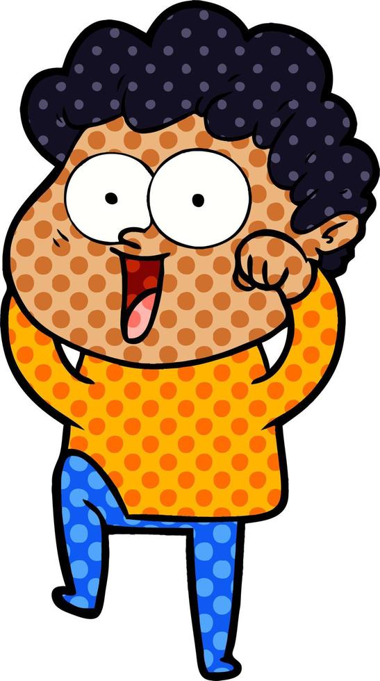 hombre feliz de dibujos animados vector