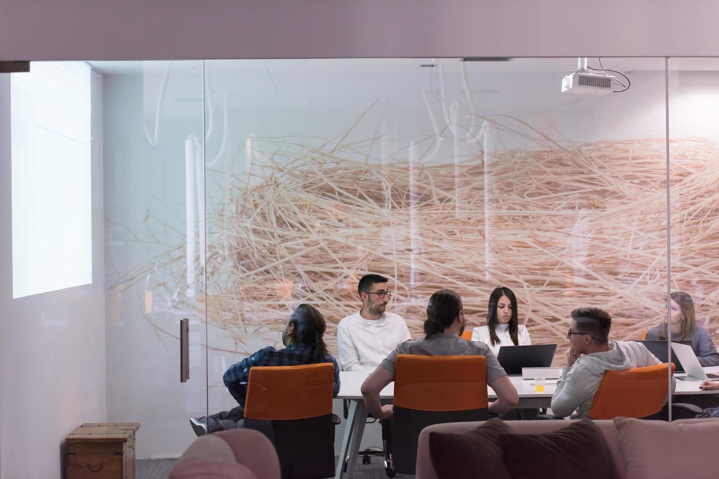 Startup business team at a meeting photo