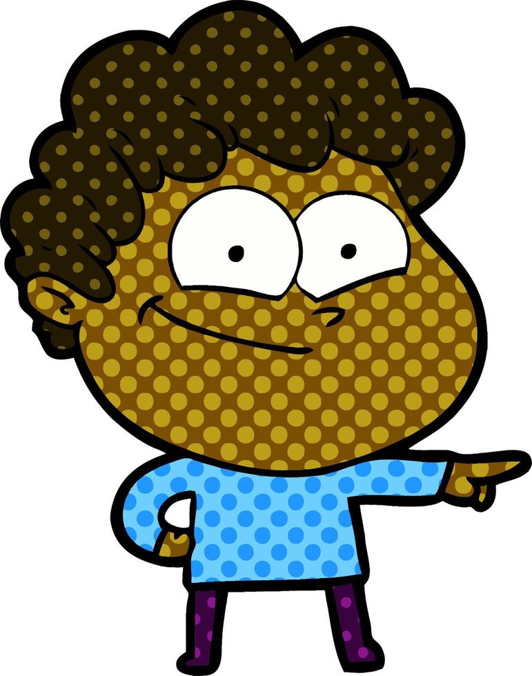 hombre feliz de dibujos animados vector