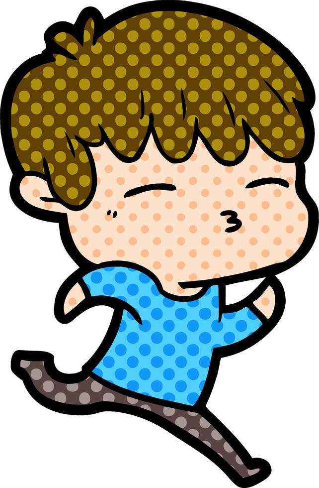 cartoon curious boy vector