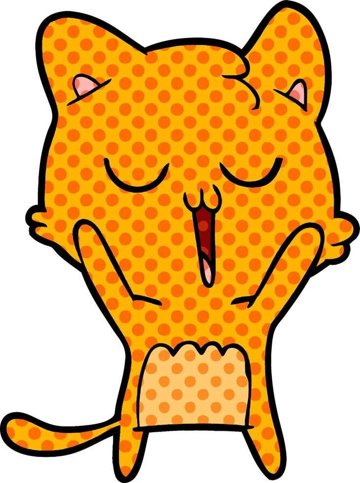 cartoon cat singing vector