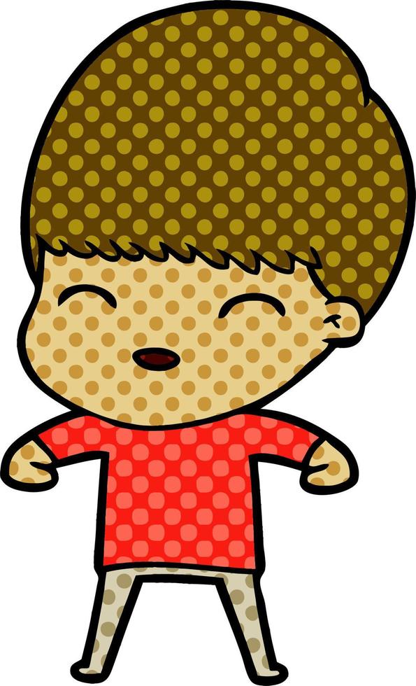 happy cartoon boy vector