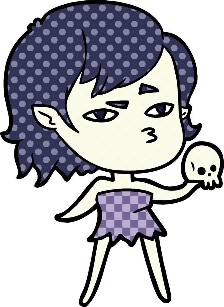cartoon vampire girl vector