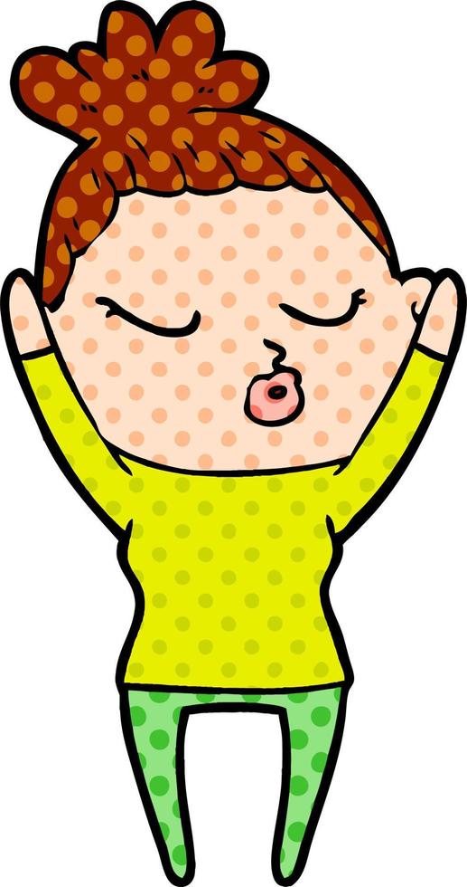 cartoon calm woman vector