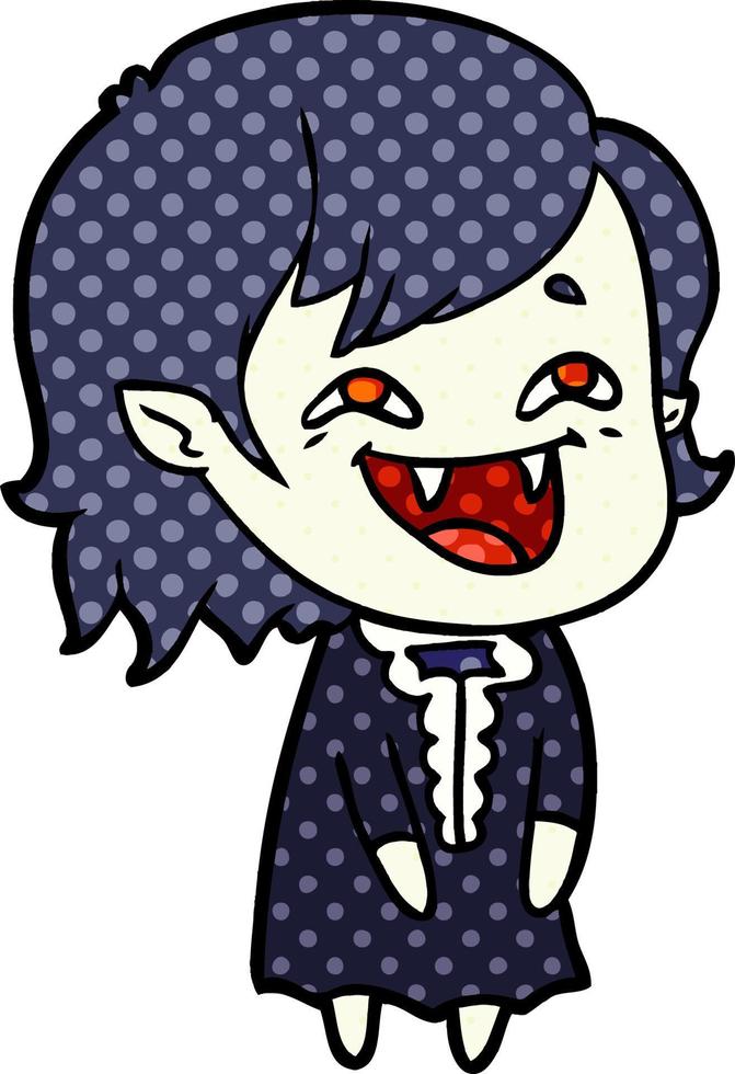 cartoon laughing vampire girl vector