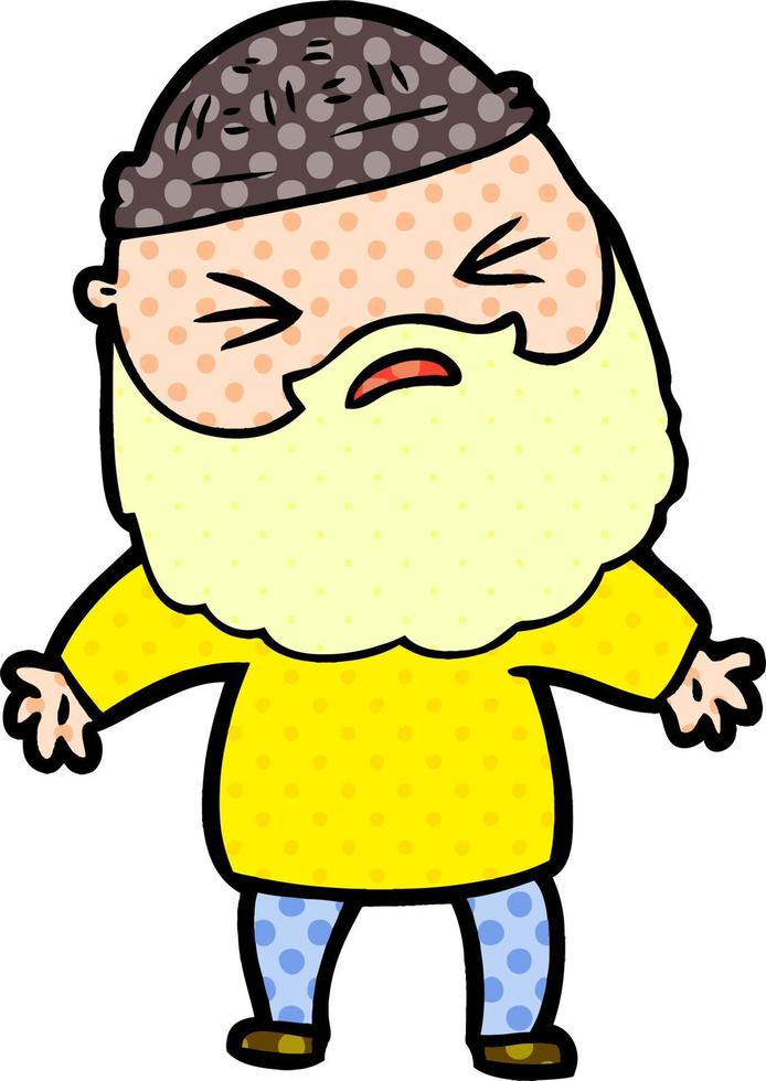 cartoon man with beard vector