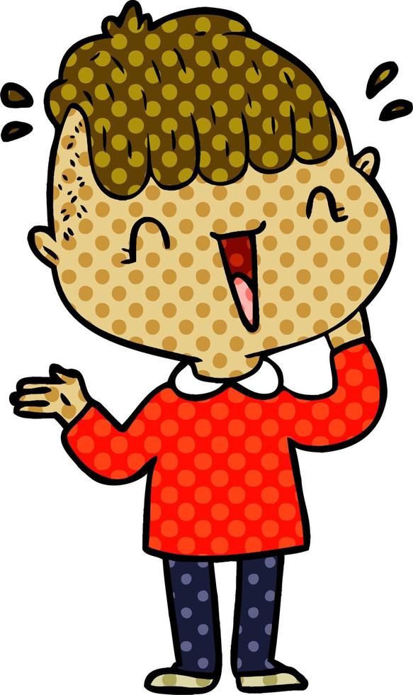 cartoon happy boy surprised vector