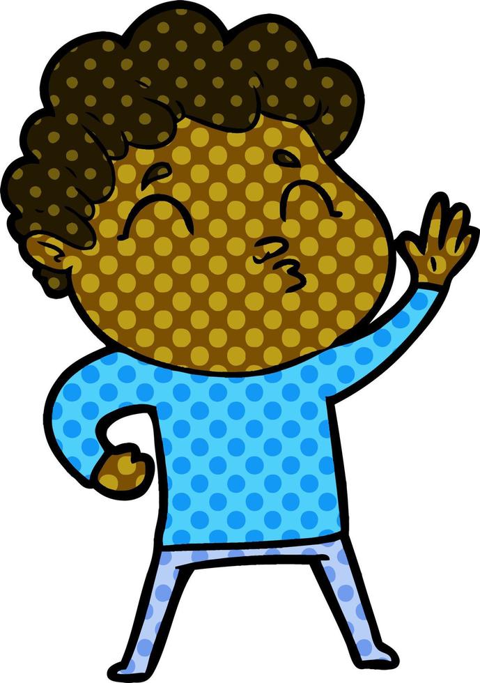cartoon man pouting vector