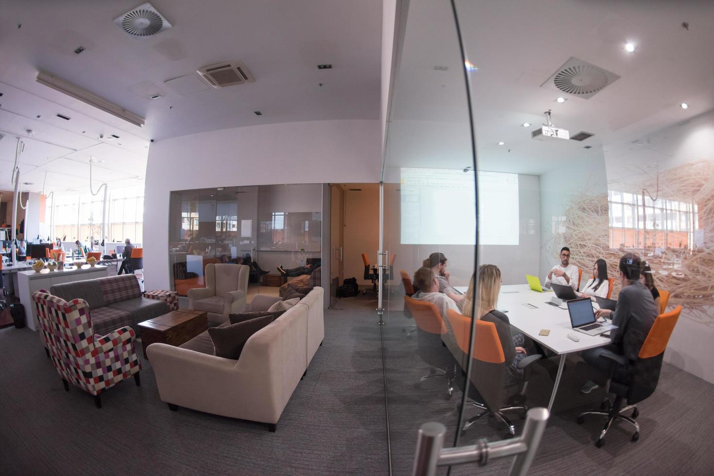 Startup business team at a meeting photo