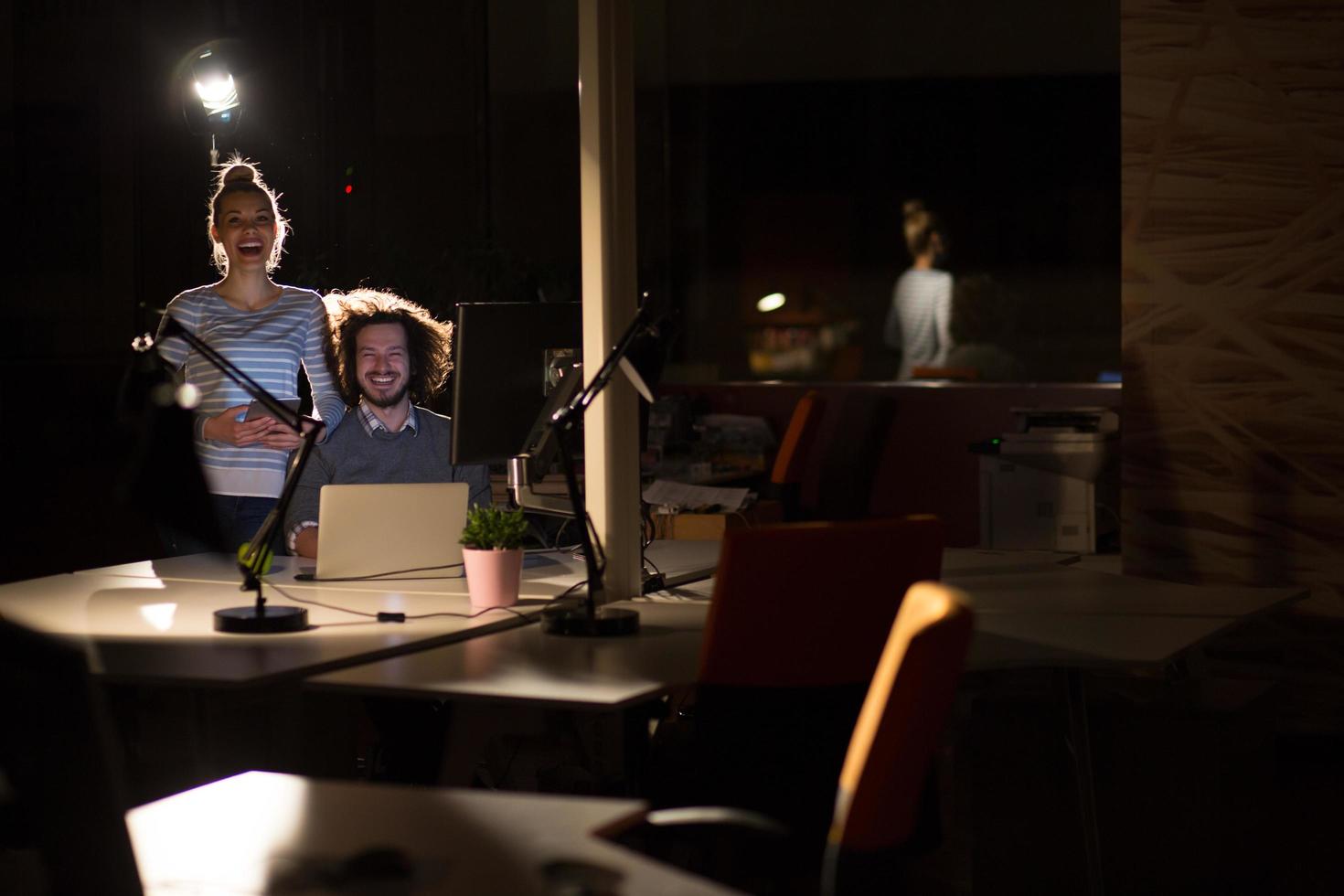 young designers in the night office photo