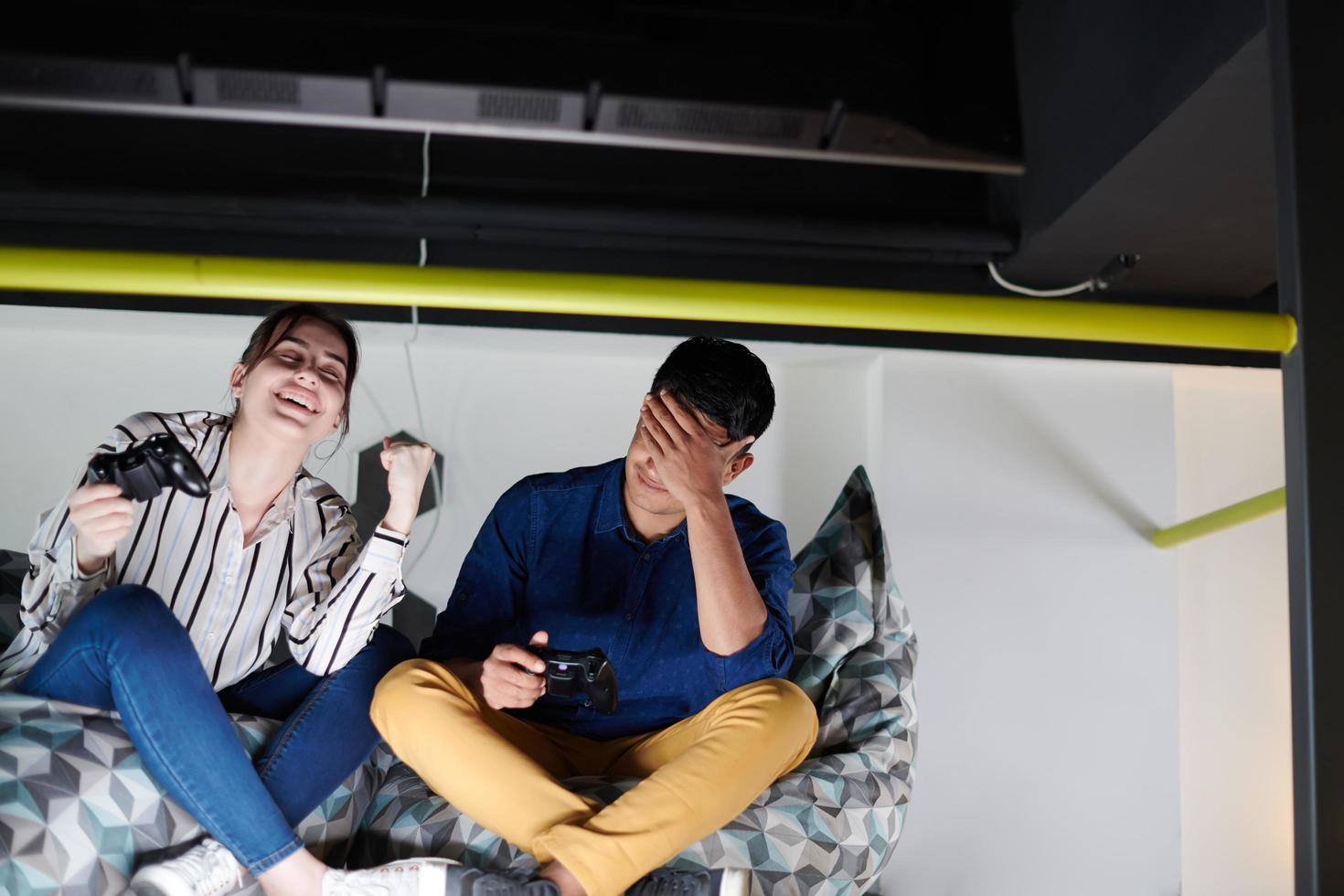 Workers Playing computer games photo