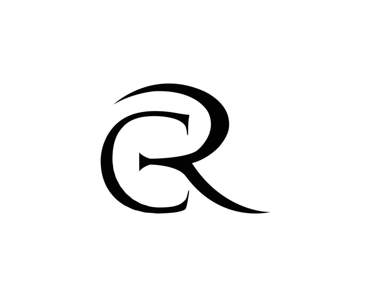 plantilla de símbolo gráfico vectorial de diseño de logotipo de lujo cr y rc. vector