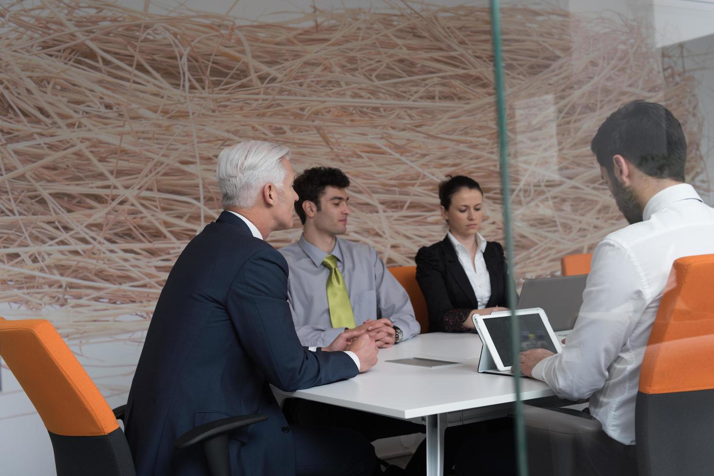 business people group brainstorming on meeting photo