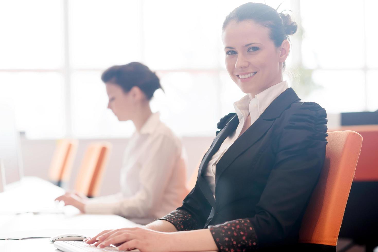 business woman at  office people group in background photo