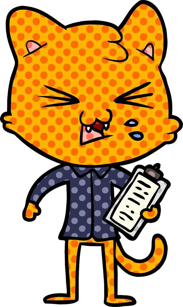 cartoon cat hissing vector