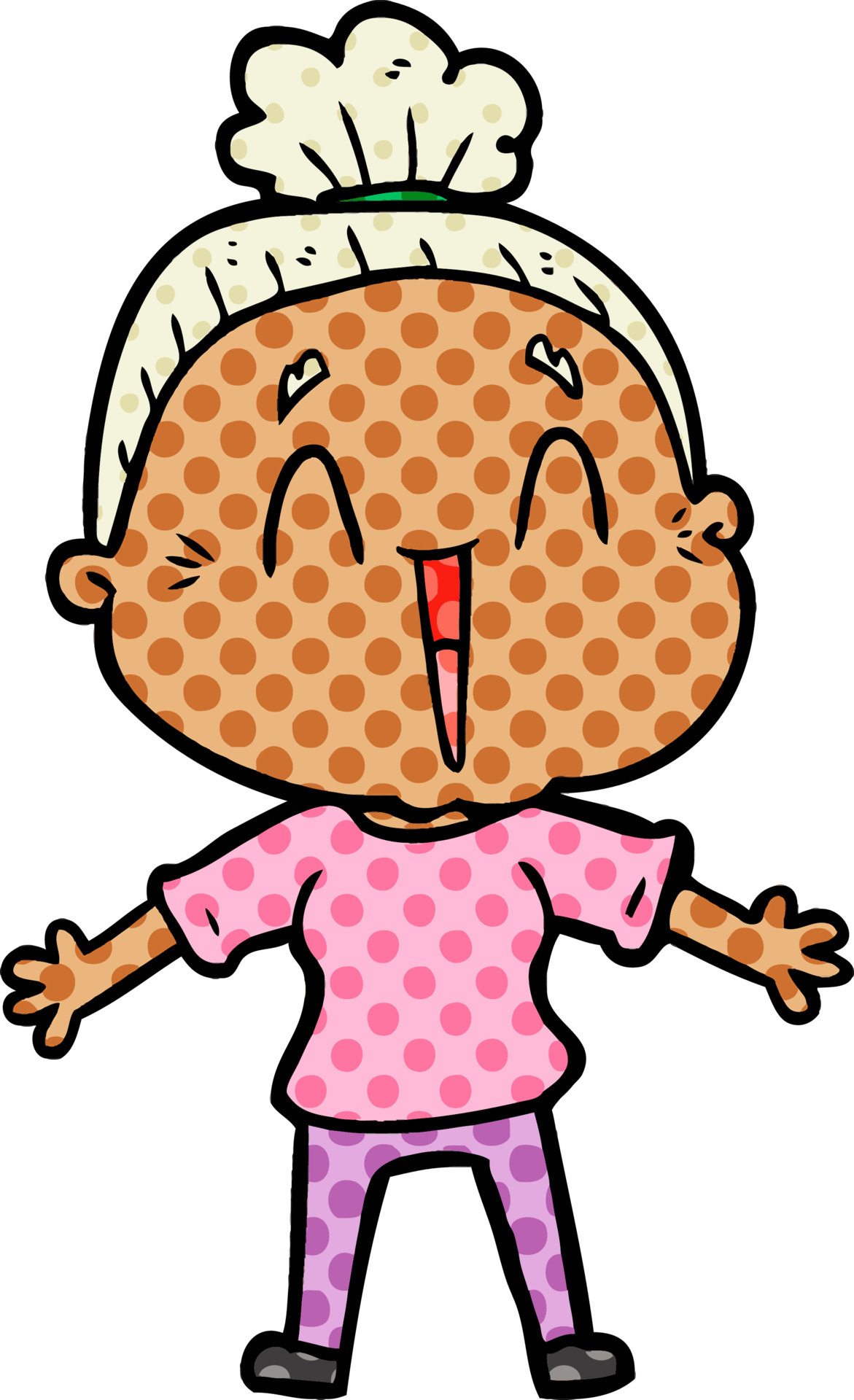 cartoon happy old lady 12450238 Vector Art at Vecteezy