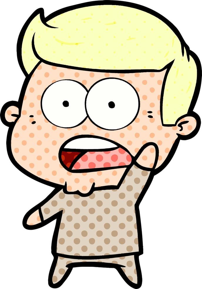 cartoon shocked man vector