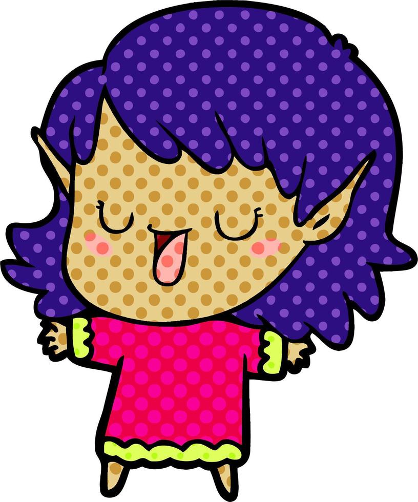 niña elfa de dibujos animados vector