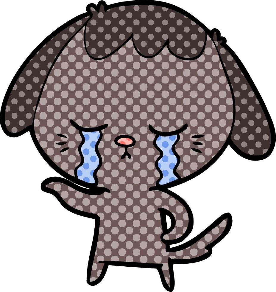 cartoon dog crying vector