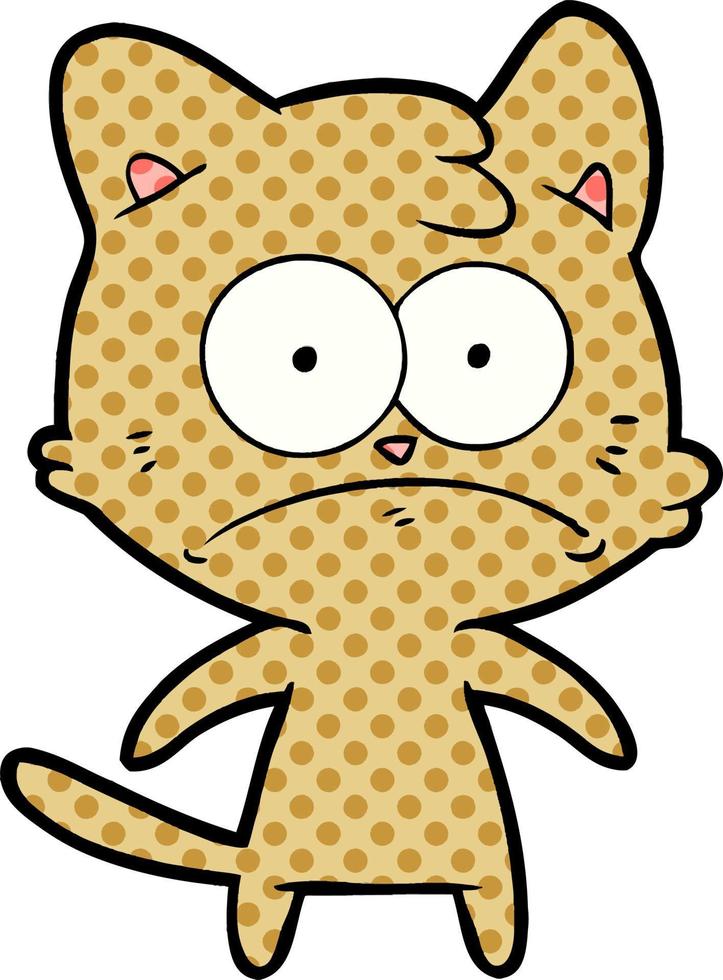 cartoon nervous cat vector