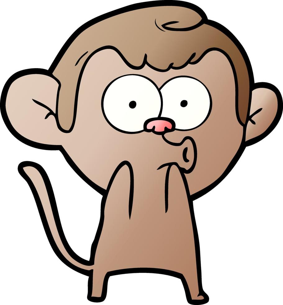 cartoon surprised monkey vector